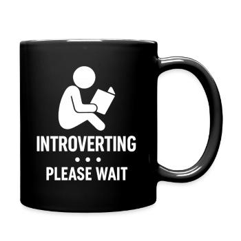 Introverti – Chemise d’attente - Mug uni - noir - Droite