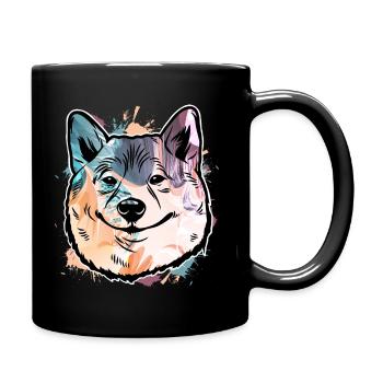 Akita Inu Dog - Full Colour Mug - black - Right