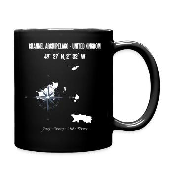 Conception de la carte des îles Anglo-Normandes - Mug uni - noir - Droite