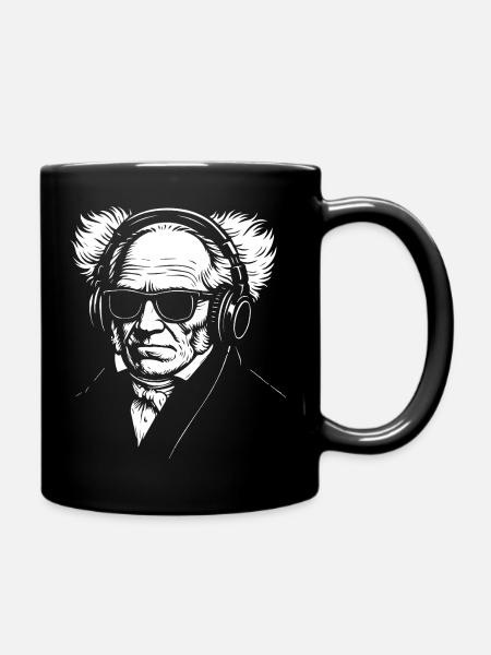 Vintage Schopenhauer Deutscher Philosoph Porträt - Tasse einfarbig - Schwarz