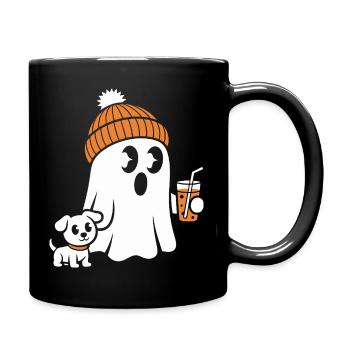 Fantôme douillet avec bonnet - Mug uni - noir - Droite