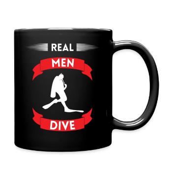 Diving Real Men - Full Colour Mug - black - Right