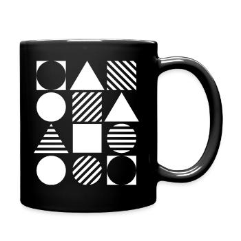 Geometric Grid in Black and White - Full Colour Mug - black - Right