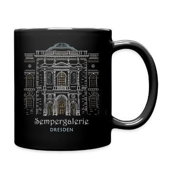 Dresde, Zwinger Sempergalerie Dessin à la main - Mug uni - noir - Droite