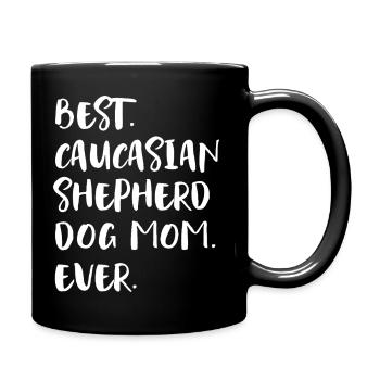 Caucasian Shepherd Dog Kaukasischer Owtscharka - Tasse einfarbig - Schwarz - Rechts