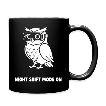 Nachtmodus Eule mit VR-Brille - Tasse einfarbig - Schwarz - Rechts