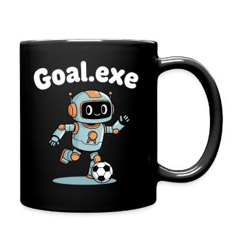 Goal.Exe Roboter Fußball - Tasse einfarbig - Schwarz - Rechts