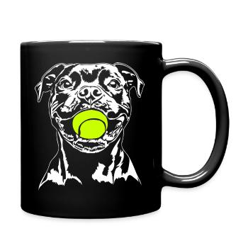 Staffordshire Bull Terrier Balljunkie Wilsigns - Tasse einfarbig - Schwarz - Rechts