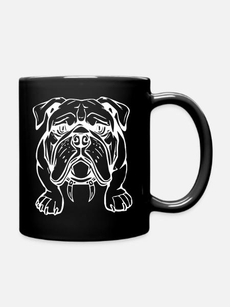 Bulldogge Hunde T-shirt Geschenk - Tasse einfarbig - Schwarz