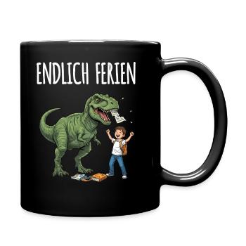 Enfin, le fun des dinos de Noël - Mug uni - noir - Droite