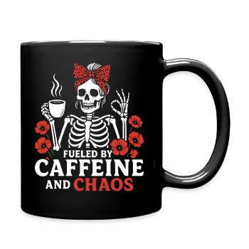 Mother Caffeine Mom Skeleton Coffee - Full Colour Mug - black - Right