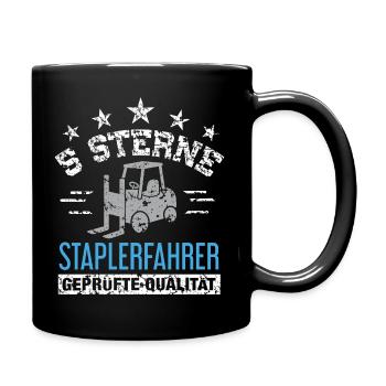 5 Star Forklift Driver Tested Quality / Forklift - Full Colour Mug - black - Right