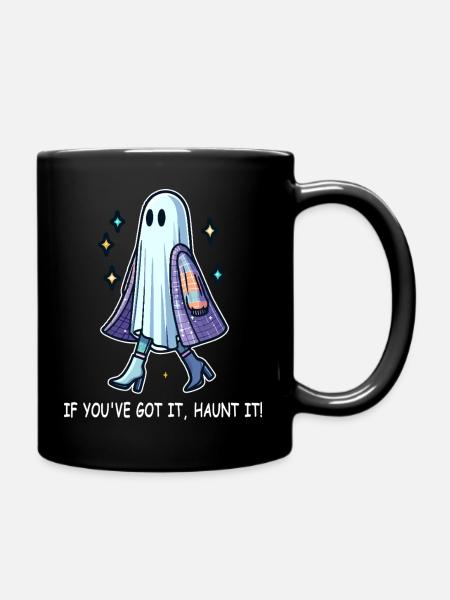 Fantôme chic en bottes et veste - Mug uni - noir