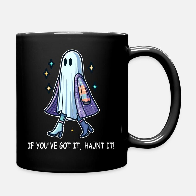 Fantôme chic en bottes et veste - Mug uni - noir