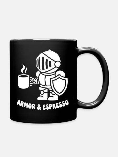 Ritter Rüstung Espresso Motiv - Tasse einfarbig - Schwarz