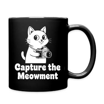 Meowment Kamera Katz Motiv - Tasse einfarbig - Schwarz - Rechts
