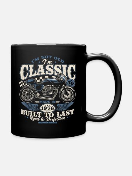 1976 Jahrgang Geburtstag Motorrad Geschenk - Tasse einfarbig - Schwarz