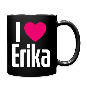 I Love Erika Pink Heart I Love Erika - Full Colour Mug - black - Right