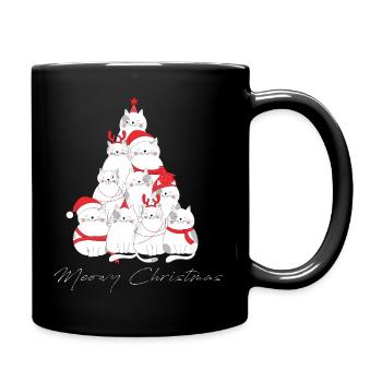 Arbre à chat de Noël miaou - Mug uni - noir - Droite