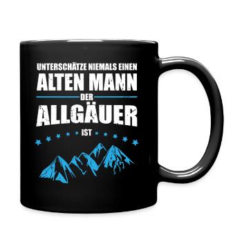 Gift Old Man - Allgäuer | Retro Vintage - Full Colour Mug - black - Right