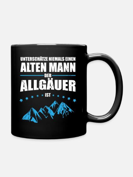 Geschenk Alter Mann - Allgäuer | Retro Vintage - Tasse einfarbig - Schwarz