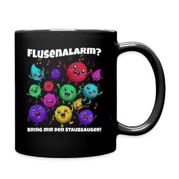 Flusenalarm: bunte Flauschmonster singen - Tasse einfarbig - Schwarz - Rechts