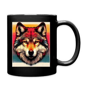 Loup - Mug uni - noir - Droite