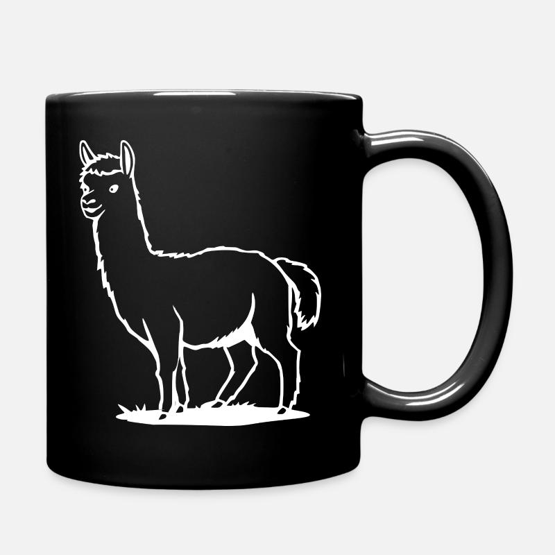 Alpaka T-shirt Geschenk  - Tasse einfarbig - Schwarz