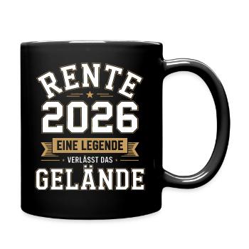 Rente 2026 Eine Legende - Tasse einfarbig - Schwarz - Rechts