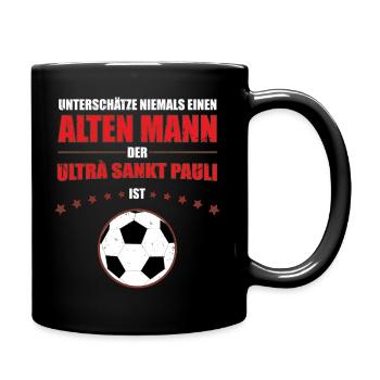 Alter Mann - Ultra Sankt Pauli Fan | Retro Vintage - Tasse einfarbig - Schwarz - Rechts