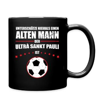 Alter Mann - Ultra Sankt Pauli Fan | Vintage Retro - Tasse einfarbig - Schwarz - Rechts