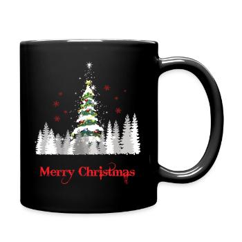Glitzer Weihnachtsbaum Schnee - Weihnachtsgeschenk - Tasse einfarbig - Schwarz - Rechts