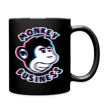 Monkey Business 3D – Art urbain du singe - Mug uni - noir - Droite