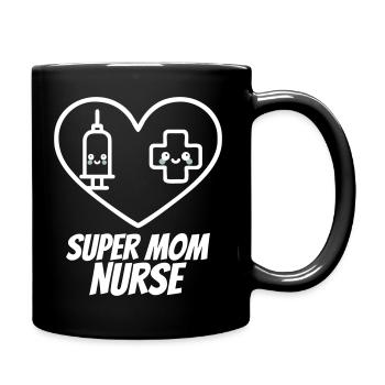 Super Maman Infirmière – Médecine cardiaque - Mug uni - noir - Droite