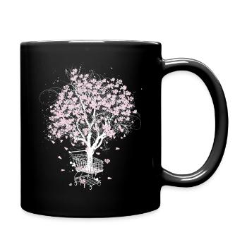 Cherry blossom tree in the shopping cart - Full Colour Mug - black - Right