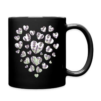 Cœur en Cœur Lavande en violet et blanc - Mug uni - noir - Droite