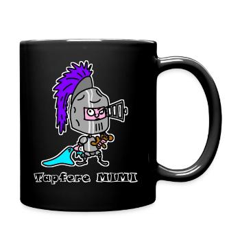 Tapfere Mimi – Cartoon Ritter mit Teddy - Tasse einfarbig - Schwarz - Rechts