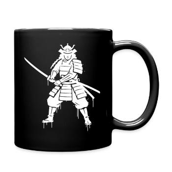Samurai Graffiti Streetwear Vector - Full Colour Mug - black - Right