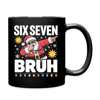 Christmas broth: Santa with fairy lights - Full Colour Mug - black - Right