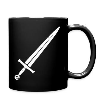 Ritter Schwert Mittelalter Fantasy Vektor - Tasse einfarbig - Schwarz - Rechts
