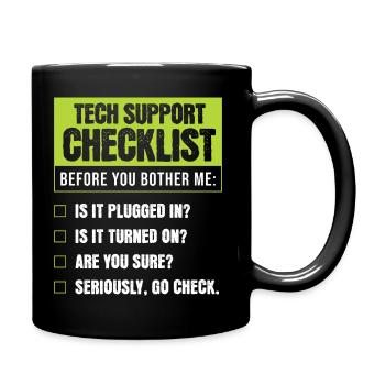 Tech Support Humor Checklist for Everyday Troubles - Full Colour Mug - black - Right