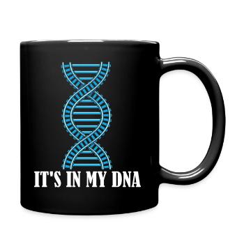 DNA Train Track Railfan Railroad Lover - Full Colour Mug - black - Right