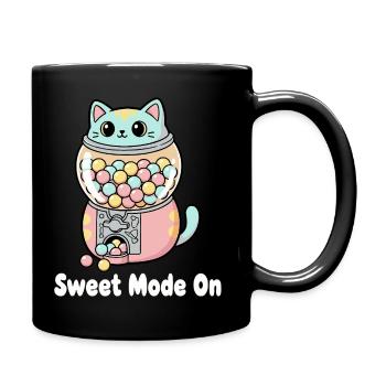 Pastellkatze Gumballautomat - Tasse einfarbig - Schwarz - Rechts