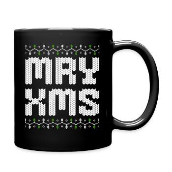 Merry Christmas MRY XMS Ugly Xmas Style - Tasse einfarbig - Schwarz - Rechts