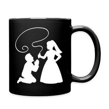 Bride and groom Couple Whip - Full Colour Mug - black - Right