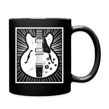 Retro-Gitarren-Silhouetten-Poster - Tasse einfarbig - Schwarz - Rechts