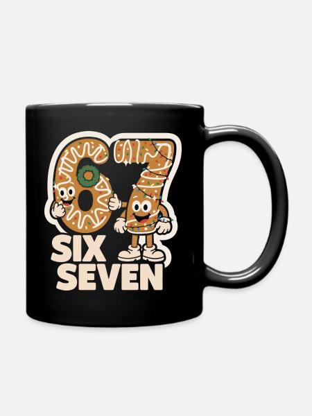 67 Six Seven 6-7 Lebkuchen Weihnachten Lustig - Tasse einfarbig - Schwarz
