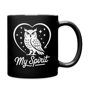 Owl in the Heart My Spirit Silhouette - Full Colour Mug - black - Right