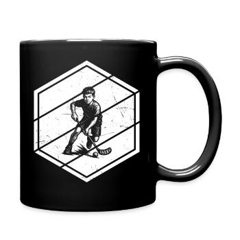 Floorball court et clair - Mug uni - noir - Droite