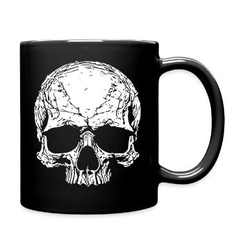 Schädel Silhouette - Tasse einfarbig - Schwarz - Rechts